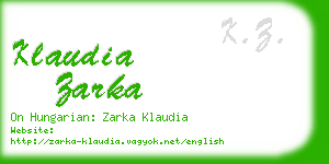 klaudia zarka business card